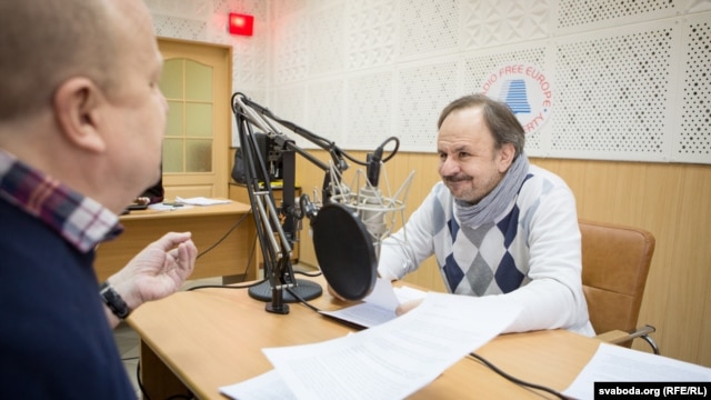 Вячаслаў Ракіцкі і Сяргей Харэўскі ў студыі Радыё Свабода