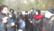 Kyrgyzstan -- The protest of parents of HIV-positive children in Osh, 14Nov2011