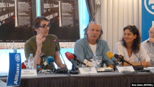 Rade Šerbedžija, Lenka Udovički and Aleksandar Popovski na predstavljanju nove sezone Ulyssesa, 19. lipanj 2012.