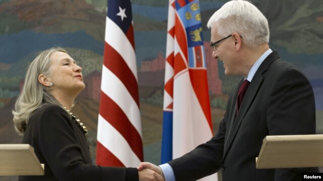 Hillary Clinton i Ivo Josipović, Zagreb, 31. listopada 2012.