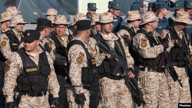 Armenia - A counter-terrorism unit of the Armenian police participates in CSTO military exercises, 15Sep2012.
