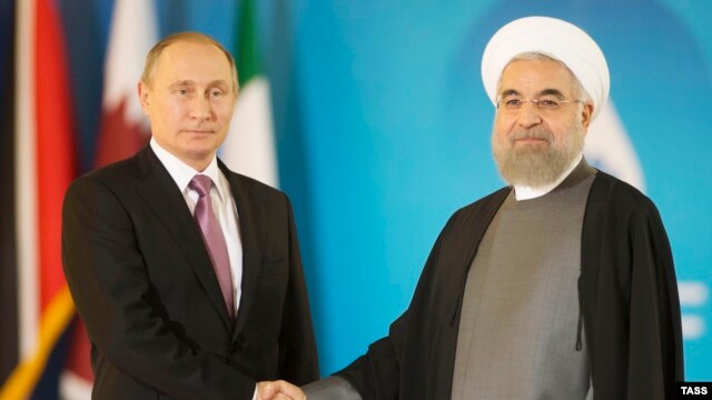 Иран. Президенты России и Ирана Владимир Путин и Хасан  Роухани. Тегеран, 23.11.2015.