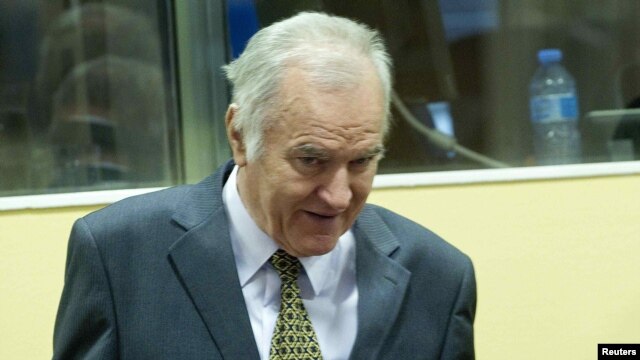 Ratko Mladic attends his trial in The Hague on May 16.
