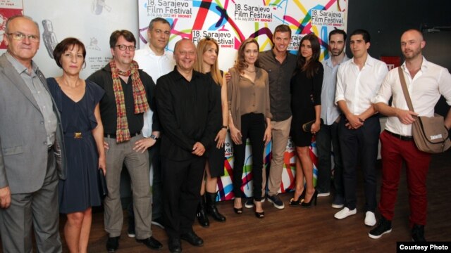 Angelina Jolie, Mirsad Purivatra, Edin Džeko i drugi, Sarajevo, 7. juli 2012.