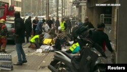 Метро станциясындағы жарылыстан жараланған адамдар. Брюссель, 22 наурыз 2016 жыл.