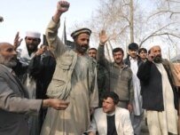 Afghan men in Kabul protesting on March 4 (AFP)
