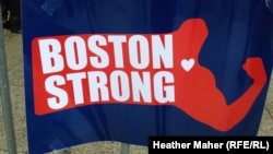 An impromptu memorial at the scene of the Boston bombings on Boylston Street.