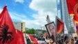 More than 5,000 Kosovar Albanians protested in Pristina.