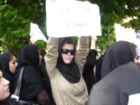 Tabriz University students rally on May 22 to protest at the perceived slur against Iran's large Azeri minority (Courtesy Photo)
