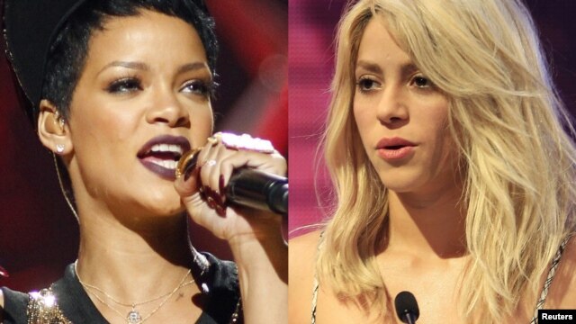 Two human rights groups are urging Rihanna (left) and Shakira to cancel their scheduled appearances in Azerbaijan this month.