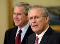 U.S. Secretary of Defense Donald Rumsfeld (foreground) stepped down in the immediate aftermath of the Republicans' electoral defeat (epa)