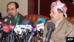 Iraqi Kurdish leader Masud Barzani (right) said many had run out of patience with Iraqi Prime Minister Nuri al-Maliki (left).