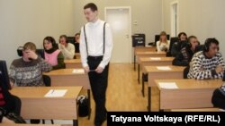 Hopefuls take the Russian-language exam for working migrants in St. Petersburg. But do they know who Ivan VI was?