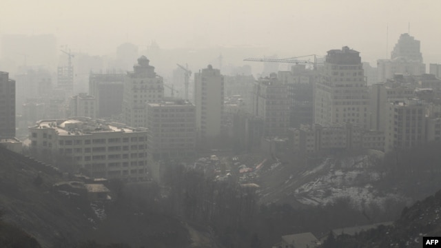 The polluted skyline of the capital, Tehran