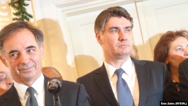 Milorad Pupovac i Zoran Milanović na domjenku u povodu Božića