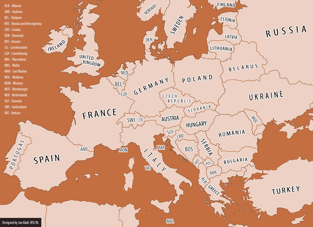 europe map labeled 2022