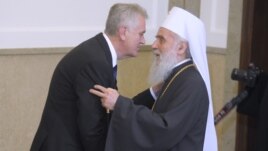 Patrijarh SPC Irinej i predsednik Srbije Tomislav Nikolić, jun 2012.