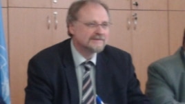Хайнер Билефельдт, спецдокладчик ООН по вопросам свободы религии и убеждений. Астана, 4 апреля 2014 года.