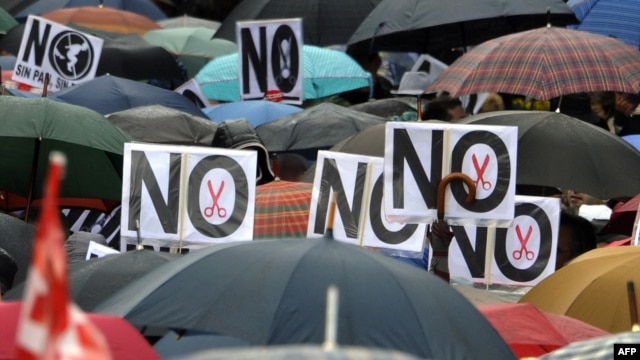 Jedan od protesta u Španiji protiv mjera štednje