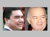 Presidents Berdymukhammedov and Karimov (left to right, in separate photos)