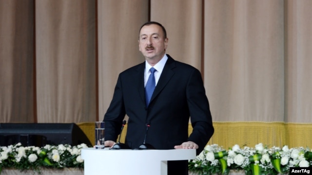 Azerbaijan -- President Ilham Aliyev marks the 20th anniversary of establishment of the ruling Yeni Azerbaycan Party, 16Nov2012.