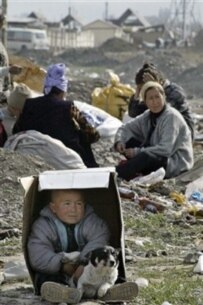 Impoverished children in Bishkek, Kyrgyzstan (AFP file photo)