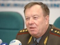 General Nikolai Solovtsov speaking to journalists in Moscow on February 19 (ITAR-TASS)
