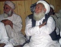 Tribal elders discussing security issues in Kandahar in May (epa)