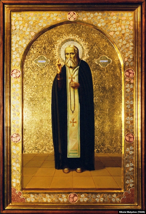 A modern icon of St. Serafim of Sarov