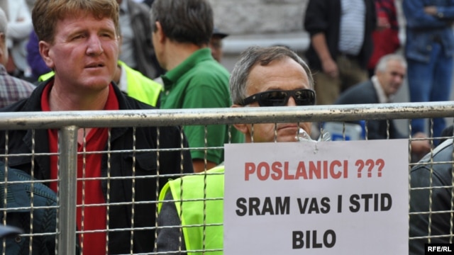 Sa jednog od protesta radnika u Sarajevu, foto: Midhat Poturović