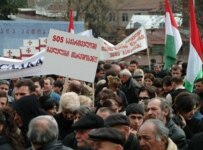 A protest rally of Georgia's Justice Party on March 29 in Tbilisi (InterPressNews)