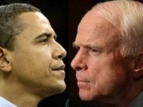 Barack Obama (left) and John McCain disagree fundamentally over Iran (photo illustration) (AFP)
