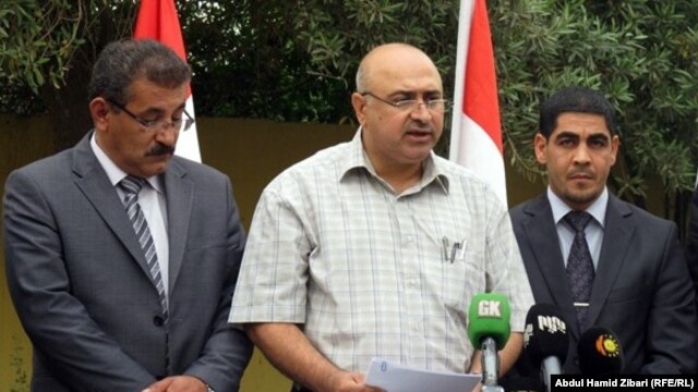 جانب من مؤتمر صحفي بأربيل لنقابتي "ذوي المهن الصحية العراقية" و"الكوادر الصحية في كردستان" 