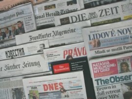Generic  A photo of International and Russian newspapers, Prague, 17Jun2009
