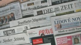 Generic – A photo of International and Russian newspapers, Prague, 17Jun2009