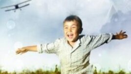 A promotional image for the first film in the series "The Sky Of My Childhood," depicts a young Nazarbaev.