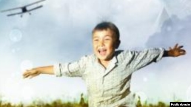 A promotional image for the first film in the series "The Sky Of My Childhood," depicts a young Nazarbaev.