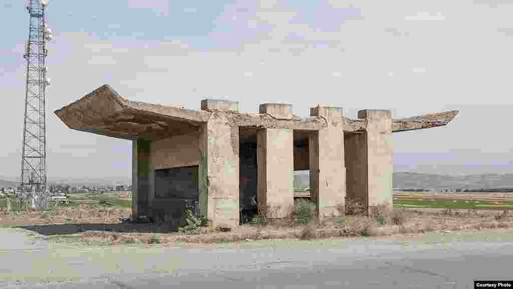 A bus stop in Saratak, Armenia. Herwig says Armenia is home to many heavy concrete structures with experimental, fun designs.