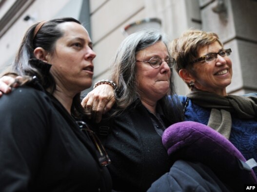 The mothers of the detained Americans before leaving for Iran in May