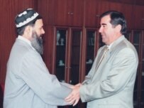 Said Abdullo Nuri (left) was a key figure in ending the war against the government of President Imomali Rakhmonov (right) (ITAR-TASS)