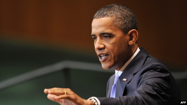 U.S. President Barack Obama speaks to the General Assembly at UN headquarters in New York on September 23.