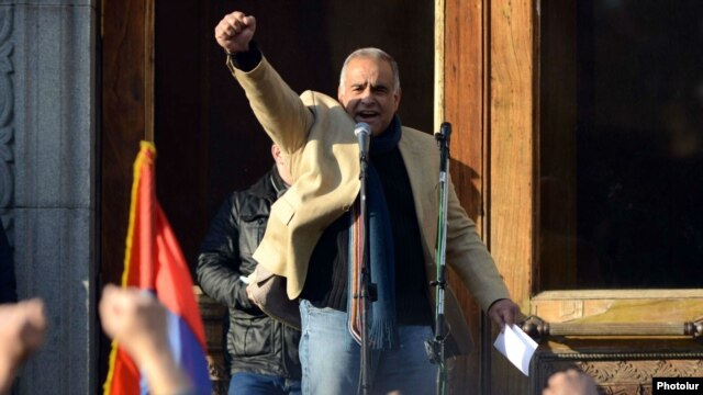 Armenia - Raffi Hovannisian, leader of Zharangutiun Party, addresses the rally in Liberty Square in Yerevan,2Mar,2013
