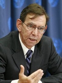 Johan Verbeke speaking to reporters in New York today (official site)