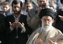 Supreme Leader Ali Khamenei (foreground) with President Mahmud Ahmadinejad (left), November 2005 (AFP)