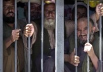Prisoners being held by U.S. forces at the Pol-e Charkhi Prison near Kabul (file photo) (RFE/RL)