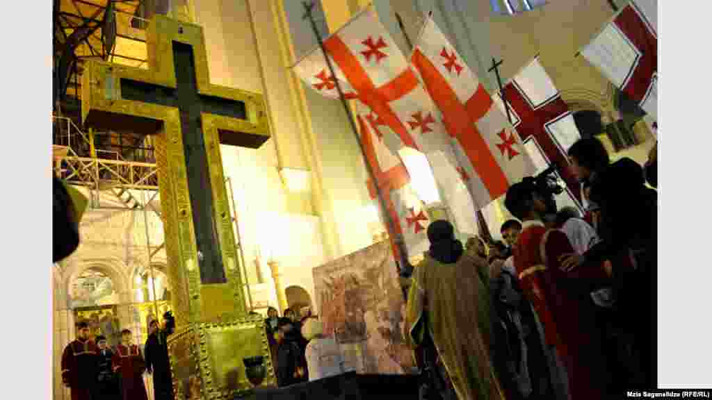Participants march in "Alilo," a religious procession to celebrate the Orthodox Christmas in Tbilisi, Georgia.