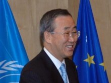 Belgium/EU -- UN Secretary-General Ban Ki-moon visits the Council of the European Union in Brussels, 24Jan2007