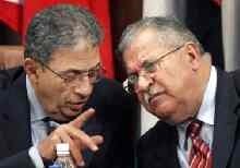 Iraq -- Talabani (r.) with Arab League head Amr Musa (Cairo, 20/11/05)