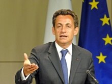 Belgium -- French President Nicolas Sarkozy at a press conference at EU headquarters in Brussels, 23May2007