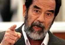 Iraq -- Hussein, Saddam close-up; Trial Day One (19/10/05)